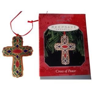 1998 Hallmark Keepsake Ornament Cross of Peace Religious Christmas Decoration‎